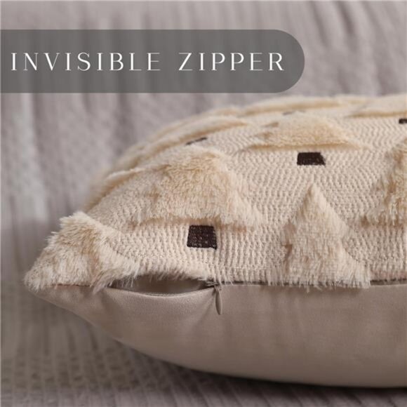 Christmas Pillow Covers Set of 2 18x18 Inch Soft Plush Xmas Tree Throw Decor - Picture 2 of 7